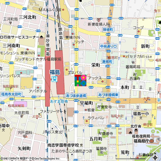 福島駅前支店付近の地図